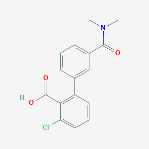 molecular formula C16H14ClNO3 B6407809 6-Chloro-2-[3-(N,N-dimethylaminocarbonyl)phenyl]benzoic acid, 95% CAS No. 1261957-37-2