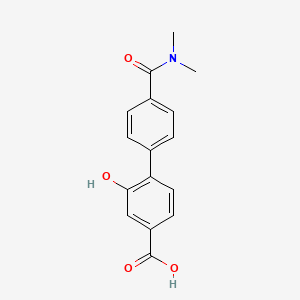 molecular formula C16H15NO4 B6407842 4-[4-(N,N-Dimethylaminocarbonyl)phenyl]-3-hydroxybenzoic acid, 95% CAS No. 1261933-65-6