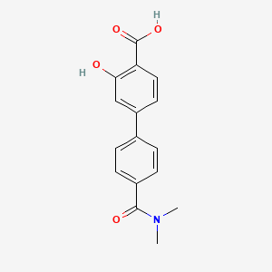 molecular formula C16H15NO4 B6407843 4-[4-(N,N-Dimethylaminocarbonyl)phenyl]-2-hydroxybenzoic acid, 95% CAS No. 1262002-56-1