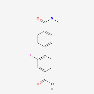 molecular formula C16H14FNO3 B6407848 4-[4-(N,N-Dimethylaminocarbonyl)phenyl]-3-fluorobenzoic acid, 95% CAS No. 1261992-94-2