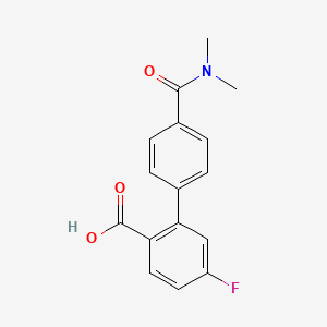 molecular formula C16H14FNO3 B6407851 2-[4-(N,N-Dimethylaminocarbonyl)phenyl]-4-fluorobenzoic acid, 95% CAS No. 1262008-84-3