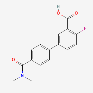 molecular formula C16H14FNO3 B6407852 5-[4-(N,N-Dimethylaminocarbonyl)phenyl]-2-fluorobenzoic acid, 95% CAS No. 1261915-54-1