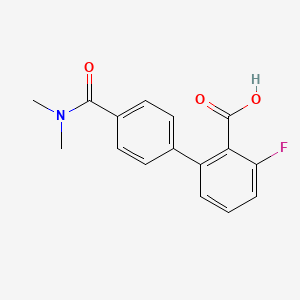 molecular formula C16H14FNO3 B6407864 2-[4-(N,N-Dimethylaminocarbonyl)phenyl]-6-fluorobenzoic acid, 95% CAS No. 1261915-60-9