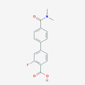 molecular formula C16H14FNO3 B6407869 4-[4-(N,N-Dimethylaminocarbonyl)phenyl]-2-fluorobenzoic acid, 95% CAS No. 1261915-47-2