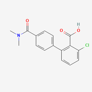 molecular formula C16H14ClNO3 B6407892 6-Chloro-2-[4-(N,N-dimethylaminocarbonyl)phenyl]benzoic acid, 95% CAS No. 1261994-02-8