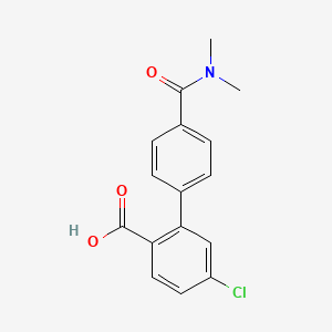 molecular formula C16H14ClNO3 B6407894 4-Chloro-2-[4-(N,N-dimethylaminocarbonyl)phenyl]benzoic acid, 95% CAS No. 1261906-69-7