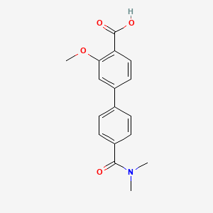 molecular formula C17H17NO4 B6407896 4-[4-(N,N-Dimethylaminocarbonyl)phenyl]-2-methoxybenzoic acid, 95% CAS No. 1261933-81-6