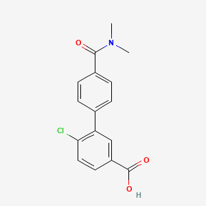 molecular formula C16H14ClNO3 B6407902 4-Chloro-3-[4-(N,N-dimethylaminocarbonyl)phenyl]benzoic acid, 95% CAS No. 1261915-71-2