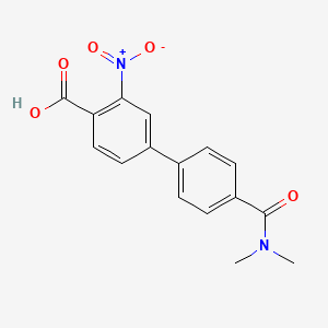 molecular formula C16H14N2O5 B6407903 4-[4-(N,N-Dimethylaminocarbonyl)phenyl]-2-nitrobenzoic acid, 95% CAS No. 1261981-96-7