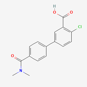 molecular formula C16H14ClNO3 B6407908 2-Chloro-5-[4-(N,N-dimethylaminocarbonyl)phenyl]benzoic acid, 95% CAS No. 1261908-08-0