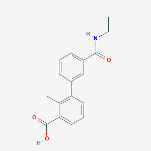 molecular formula C17H17NO3 B6407913 3-[3-(N-Ethylaminocarbonyl)phenyl]-2-methylbenzoic acid, 95% CAS No. 1261908-70-6