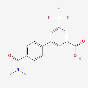 3-[4-(N,N-Dimethylaminocarbonyl)phenyl]-5-trifluoromethylbenzoic acid, 95%