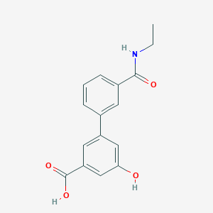 molecular formula C16H15NO4 B6407934 3-[3-(N-Ethylaminocarbonyl)phenyl]-5-hydroxybenzoic acid, 95% CAS No. 1261985-45-8