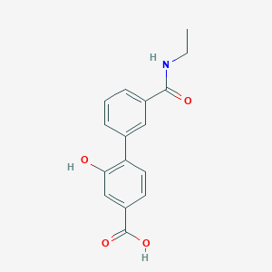 molecular formula C16H15NO4 B6407935 4-[3-(N-Ethylaminocarbonyl)phenyl]-3-hydroxybenzoic acid, 95% CAS No. 1261915-81-4