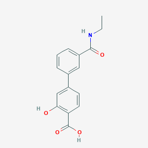 molecular formula C16H15NO4 B6407940 4-[3-(N-Ethylaminocarbonyl)phenyl]-2-hydroxybenzoic acid, 95% CAS No. 1261915-88-1