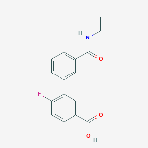 molecular formula C16H14FNO3 B6407941 3-[3-(N-Ethylaminocarbonyl)phenyl]-4-fluorobenzoic acid, 95% CAS No. 1262002-66-3