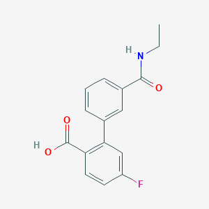 molecular formula C16H14FNO3 B6407944 2-[3-(N-Ethylaminocarbonyl)phenyl]-4-fluorobenzoic acid, 95% CAS No. 1261908-73-9