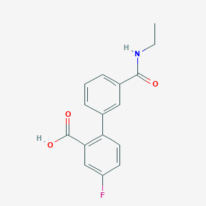 molecular formula C16H14FNO3 B6407948 2-[3-(N-Ethylaminocarbonyl)phenyl]-5-fluorobenzoic acid, 95% CAS No. 1261940-03-7