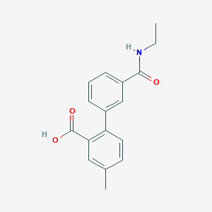 molecular formula C17H17NO3 B6407956 2-[3-(N-Ethylaminocarbonyl)phenyl]-5-methylbenzoic acid, 95% CAS No. 1261898-50-3