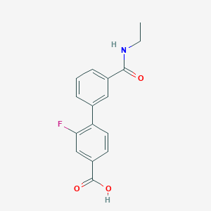 molecular formula C16H14FNO3 B6407960 4-[3-(N-Ethylaminocarbonyl)phenyl]-3-fluorobenzoic acid, 95% CAS No. 1261993-01-4