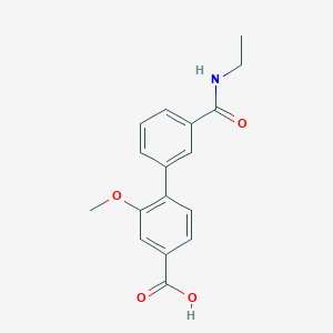 molecular formula C17H17NO4 B6407968 4-[3-(N-Ethylaminocarbonyl)phenyl]-3-methoxybenzoic acid, 95% CAS No. 1261912-07-5
