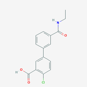 molecular formula C16H14ClNO3 B6407985 2-Chloro-5-[3-(N-ethylaminocarbonyl)phenyl]benzoic acid, 95% CAS No. 1261993-09-2
