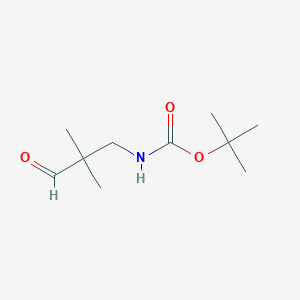 molecular formula C10H19NO3 B064080 (2,2-Dimethyl-3-oxo-propyl)-carbamic acid tert-butyl ester CAS No. 195387-13-4