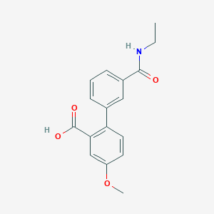 molecular formula C17H17NO4 B6408000 2-[3-(N-Ethylaminocarbonyl)phenyl]-5-methoxybenzoic acid, 95% CAS No. 1261940-06-0