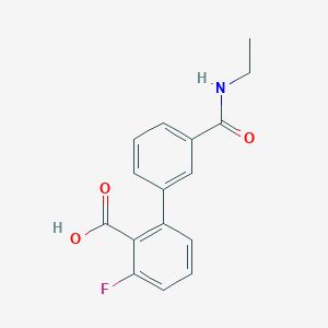molecular formula C16H14FNO3 B6408008 2-[3-(N-Ethylaminocarbonyl)phenyl]-6-fluorobenzoic acid, 95% CAS No. 1261908-77-3