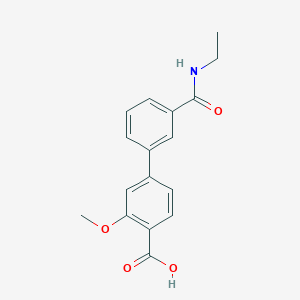 4-[3-(N-Ethylaminocarbonyl)phenyl]-2-methoxybenzoic acid, 95%