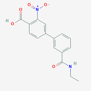 molecular formula C16H14N2O5 B6408026 4-[3-(N-Ethylaminocarbonyl)phenyl]-2-nitrobenzoic acid, 95% CAS No. 1261908-14-8