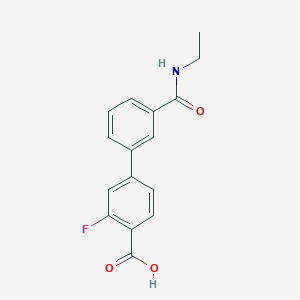 molecular formula C16H14FNO3 B6408032 4-[3-(N-Ethylaminocarbonyl)phenyl]-2-fluorobenzoic acid, 95% CAS No. 1261911-95-8