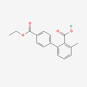 molecular formula C17H16O4 B6408035 2-(4-Ethoxycarbonylphenyl)-6-methylbenzoic acid, 95% CAS No. 1261986-00-8