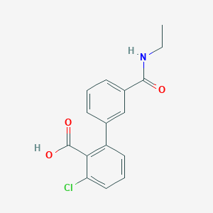 molecular formula C16H14ClNO3 B6408041 6-Chloro-2-[3-(N-ethylaminocarbonyl)phenyl]benzoic acid, 95% CAS No. 1261908-83-1