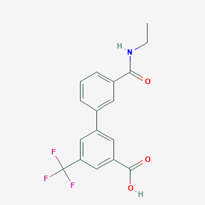 molecular formula C17H14F3NO3 B6408049 3-[3-(N-Ethylaminocarbonyl)phenyl]-5-trifluoromethylbenzoic acid, 95% CAS No. 1261914-03-7
