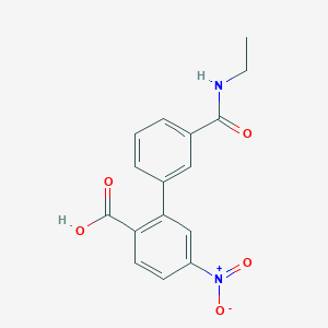 molecular formula C16H14N2O5 B6408057 2-[3-(N-Ethylaminocarbonyl)phenyl]-4-nitrobenzoic acid, 95% CAS No. 1262002-85-6
