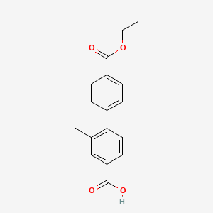molecular formula C17H16O4 B6408059 4-(4-Ethoxycarbonylphenyl)-3-methylbenzoic acid, 95% CAS No. 1261985-91-4