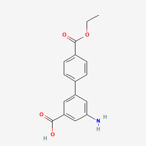 molecular formula C16H15NO4 B6408064 3-Amino-5-(4-ethoxycarbonylphenyl)benzoic acid, 95% CAS No. 1261994-16-4
