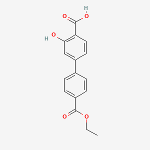 molecular formula C16H14O5 B6408067 4-(4-Ethoxycarbonylphenyl)-2-hydroxybenzoic acid, 95% CAS No. 1261994-21-1