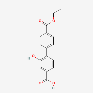 molecular formula C16H14O5 B6408074 4-(4-Ethoxycarbonylphenyl)-3-hydroxybenzoic acid, 95% CAS No. 1261966-01-1