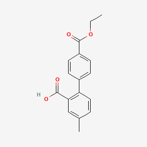 molecular formula C17H16O4 B6408080 2-(4-Ethoxycarbonylphenyl)-5-methylbenzoic acid, 95% CAS No. 1261914-29-7