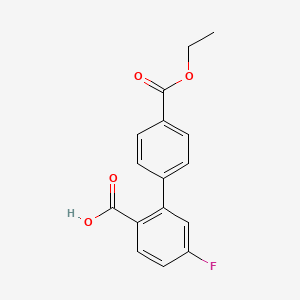 molecular formula C16H13FO4 B6408088 2-(4-Ethoxycarbonylphenyl)-4-fluorobenzoic acid, 95% CAS No. 1262002-90-3
