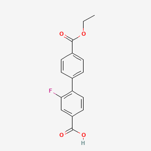 molecular formula C16H13FO4 B6408095 4-(4-Ethoxycarbonylphenyl)-3-fluorobenzoic acid, 95% CAS No. 1261986-13-3