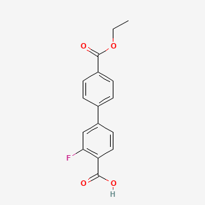 molecular formula C16H13FO4 B6408099 4-(4-Ethoxycarbonylphenyl)-2-fluorobenzoic acid, 95% CAS No. 1261915-99-4