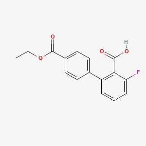 molecular formula C16H13FO4 B6408114 2-(4-Ethoxycarbonylphenyl)-6-fluorobenzoic acid, 95% CAS No. 1261931-02-5