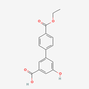 molecular formula C16H14O5 B6408127 3-(4-Ethoxycarbonylphenyl)-5-hydroxybenzoic acid, 95% CAS No. 1262010-10-5