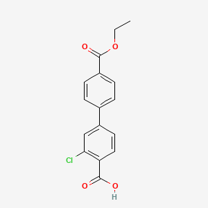 molecular formula C16H13ClO4 B6408156 2-Chloro-4-(4-ethoxycarbonylphenyl)benzoic acid, 95% CAS No. 1261908-90-0
