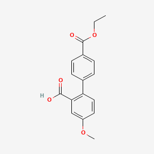 molecular formula C17H16O5 B6408164 2-(4-Ethoxycarbonylphenyl)-5-methoxybenzoic acid, 95% CAS No. 1261994-34-6