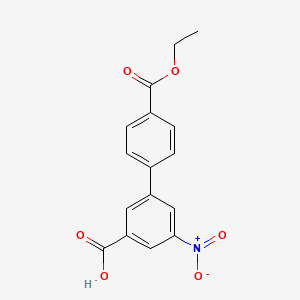 molecular formula C16H13NO6 B6408176 3-(4-Ethoxycarbonylphenyl)-5-nitrobenzoic acid, 95% CAS No. 1261994-74-4