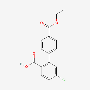 molecular formula C16H13ClO4 B6408181 4-Chloro-2-(4-ethoxycarbonylphenyl)benzoic acid, 95% CAS No. 1261994-67-5